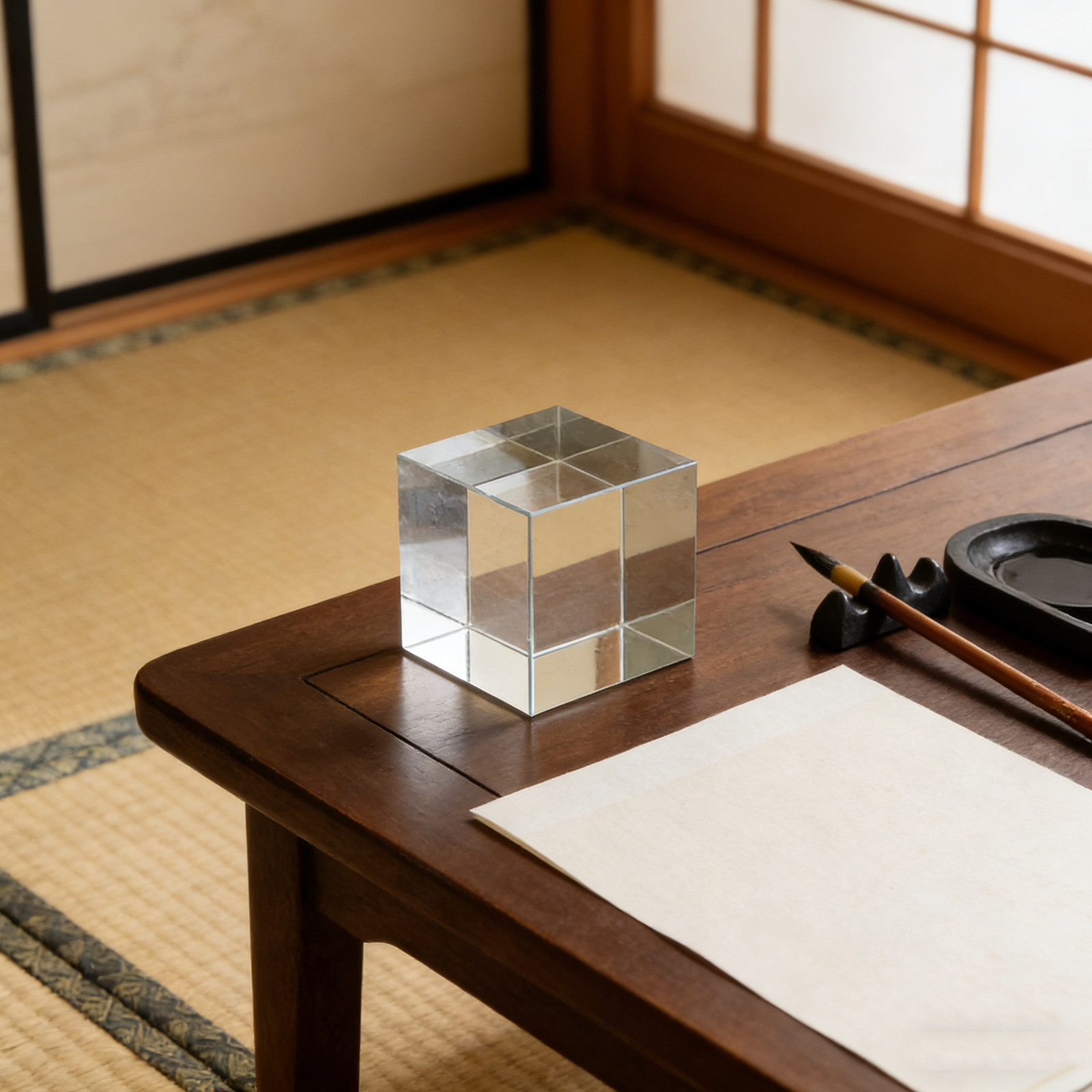 Paper Weight Crystal - ทับกระดาษคริสตัลทรงสี่เหลี่ยม ใส หนัก สำหรับตกแต่ง ทับกระดาษบนโต๊ะทำงาน สำหรับงานฝีมือในบ้าน