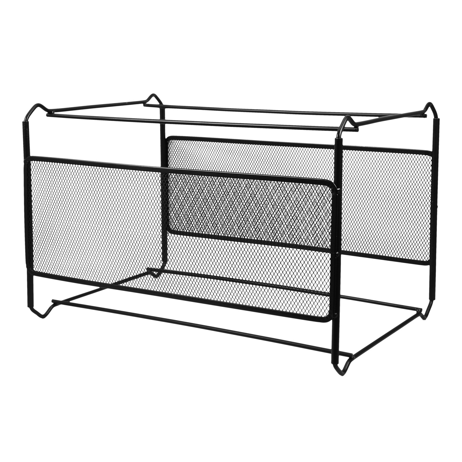Magazine Holder Rack - ที่จัดเก็บเอกสารแบบตะแกรงเหล็ก ชั้นวางจัดระเบียบหนังสือบนโต๊ะ สำหรับใช้ในสำนักงาน โรงเรียน หรือที่บ้าน กล่องเก็บเอกสารแบบแขวน