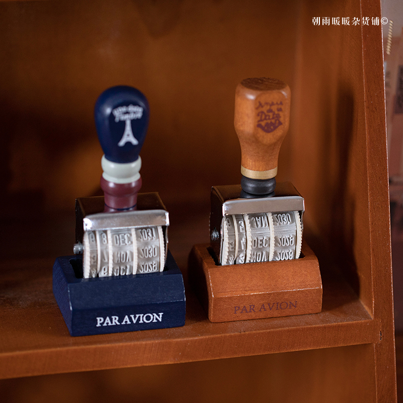 ตราประทับวันที่ไม้สไตล์เรโทร C - Rubber Date Stamp บทวิจารณ์และราคา