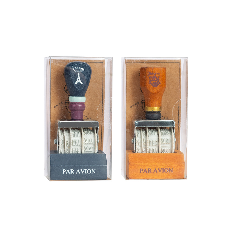 1 ชิ้น Retro ไม้ Roller วันที่ - Rubber Date Stamp บทวิจารณ์และราคา